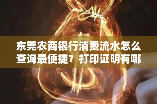 东莞农商银行消费流水怎么查询最便捷？打印证明有哪些风险需注意？